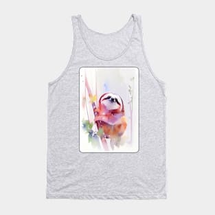 Sloth Watercolor Portrait 2 Tank Top